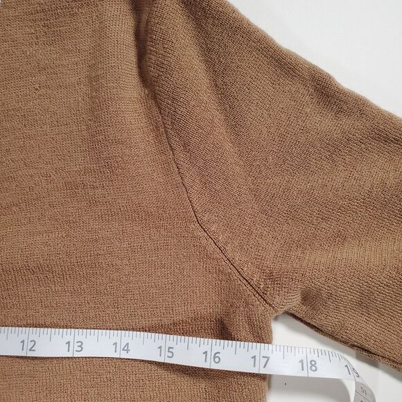 J Crew Women's Sweater Small Brown Merino Wool Long Sleeve Full Zip Classic - Picture 7 of 9